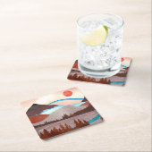 ブルーレインボーランドスケープ スクエアペーパーコースター (インサイチュ)