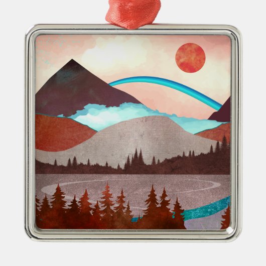 ブルーレインボーランドスケープ メタルオーナメント (正面)