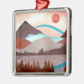 ブルーレインボーランドスケープ メタルオーナメント (左)