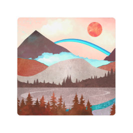 ブルーレインボーランドスケープ メタルプリント