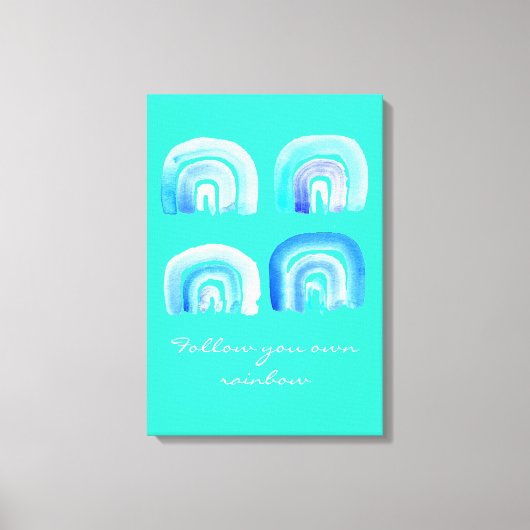 ブルーレインボーレトロターコイズ キャンバスプリント (正面)