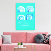 ブルーレインボーレトロターコイズ キャンバスプリント (インサイチュ (リビング))