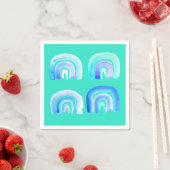 ブルーレインボーレトロターコイズ スタンダードカクテルナプキン (インサイチュ)