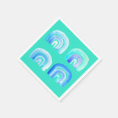 ブルーレインボーレトロターコイズ スタンダードカクテルナプキン (角)