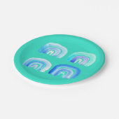 ブルーレインボーレトロターコイズ ペーパープレート (アングル)