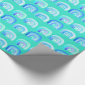 ブルーレインボーレトロターコイズ ラッピングペーパー (角)