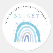 ブルーレインボー子供の誕生日そう明るい好意 ラウンドシール (正面)