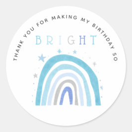 ブルーレインボー子供の誕生日そう明るい好意 ラウンドシール