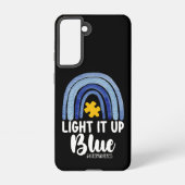 ブルーレインボー自閉症意識ファミリーを照らす SAMSUNG GALAXYケース (裏面)
