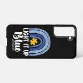 ブルーレインボー自閉症意識ファミリーを照らす SAMSUNG GALAXYケース (裏面横)