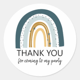 ブルーレインボー誕生日フェイスステッカー ラウンドシール