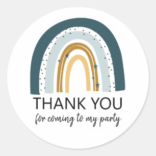 ブルーレインボー誕生日フェイスステッカー ラウンドシール