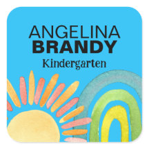 ブルーレインボー&サンスクールキッズラベル