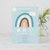 ブルーレインボー ファーストバースデー招待状 招待状 (スタンド正面)