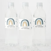 ブルーレインボー 誕生日パーティー 水筒 ラベル (ボトル)