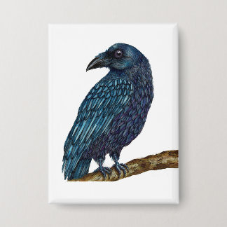 ブルーレイヴン鳥バッジ 缶バッジ