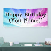 ブルーレイ/パープルレイパーソナライズされた誕生日パーティバナー 横断幕 (トレードショー)