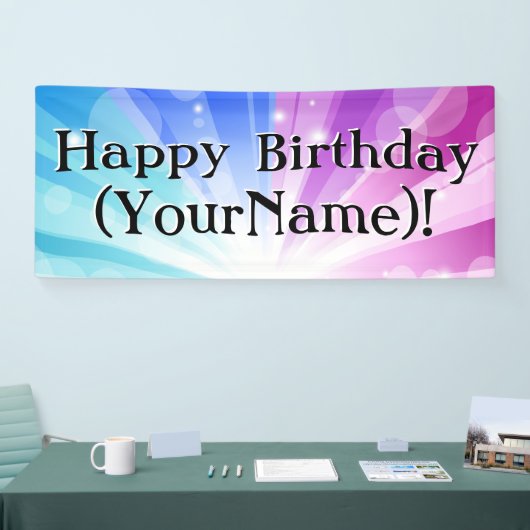 ブルーレイ/パープルレイパーソナライズされた誕生日パーティバナー 横断幕 (トレードショー)