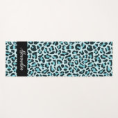 ブルーレオパードパーソナライズされたプリント枕ヨガマット ヨガマット (正面(横))