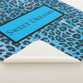 ブルーレオパードフェイクスパークルスウィートドリームシモダンック シェルパブランケット (3/4)