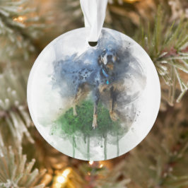 ブルーレオパードCatahoula in水彩画 オーナメント