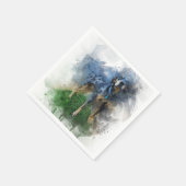 ブルーレオパードCatahoula in水彩画 スタンダードカクテルナプキン (角)