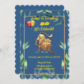 ブルーレオ（7月23日～8月22日）誕生日 招待状 (正面/裏面)