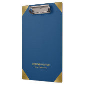 ブルーレザーイメージプリント(金ゴールドアクセント付) クリップボード (左)