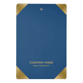 ブルーレザーイメージプリント(金ゴールドアクセント付) ミニクリップボード (裏面)