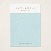 ブルーレザーイヤリングジュエリー表示カード (正面)