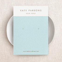 ブルーレザーイヤリングジュエリー表示カード