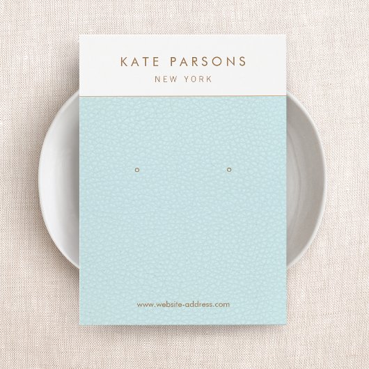 ブルーレザーイヤリングジュエリー表示カード