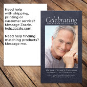 ブルーレザークロスフォトメモリアル祈りの言葉カード