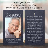 ブルーレザークロスフォトメモリアル祈りの言葉カード