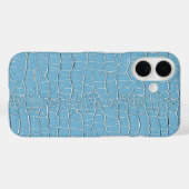 ブルーレザーテクスチャーモダン・ミニマリストの美学 Case-Mate iPhoneケース (裏面 (横))