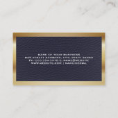 ブルーレザーテクスチャ |メタリック縁ど 名刺 (裏面)