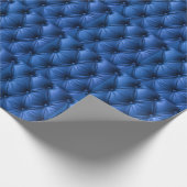 ブルーレザーテクスチャ：ラグジュアリーな背景 ラッピングペーパー (角)