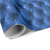 ブルーレザーテクスチャ：ラグジュアリーな背景 ラッピングペーパー (ロールコーナー)