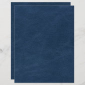 ブルーレザーフェイクテクススクラップブック紙 (正面/裏面)
