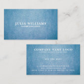 ブルーレザーフェイクテクスチャ 名刺 (正面/裏面)