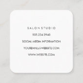 ブルーレザーフェイク/金ゴールドブラシ スクエア名刺 (裏面)