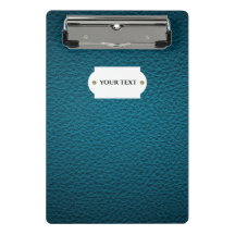 ブルーレザーミニクリップボード
