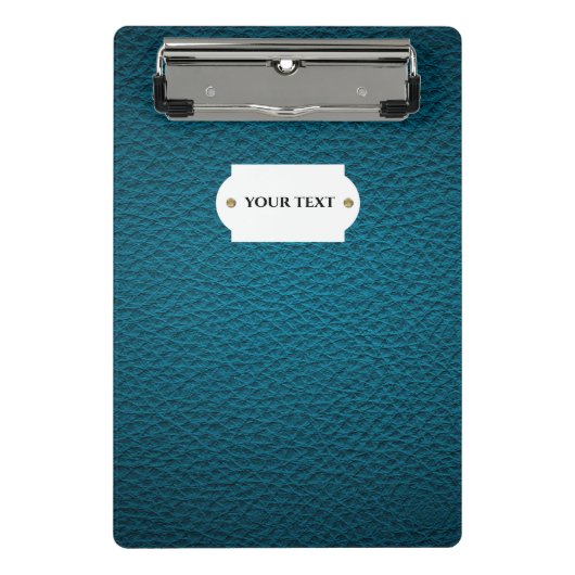 ブルーレザーミニクリップボード ミニクリップボード (正面)