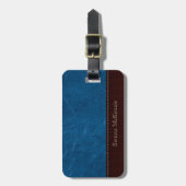 ブルーレザールック ラゲッジタグ (正面縦)