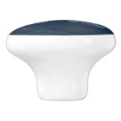 ブルーレザー素朴テクスチャモノグラムイニシャル セラミックノブ (側面)