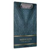 ブルーレザー金ゴールドアクセント クリップボード (右)