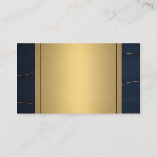 ブルーレザー金ゴールドメタリック名刺 名刺 (裏面)