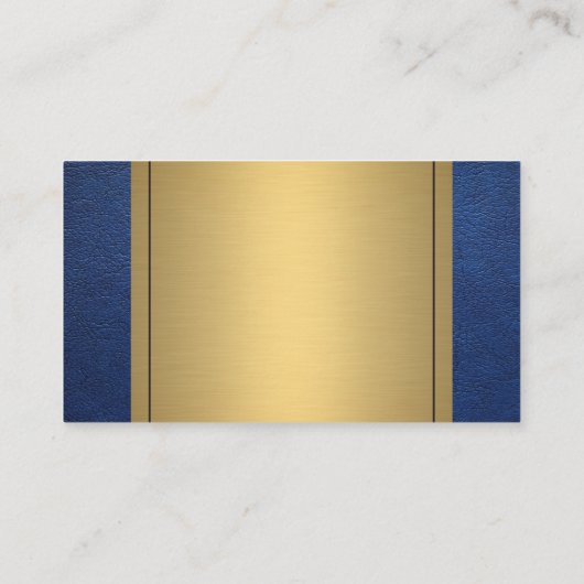 ブルーレザー金ゴールドメタル 名刺 (裏面)