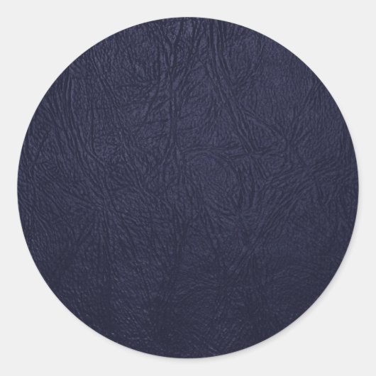 ブルーレザー、レザーテクスチャ、レザーバックグラウンド ラウンドシール (正面)