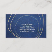 ブルーレザー |金ゴールド芸術的行 名刺 (裏面)